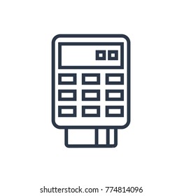 Pos terminal icon. Isolated cashless and pos terminal icon line style. Premium quality cashless vector symbol drawing Pos terminal concept for your logo web mobile app UI design.