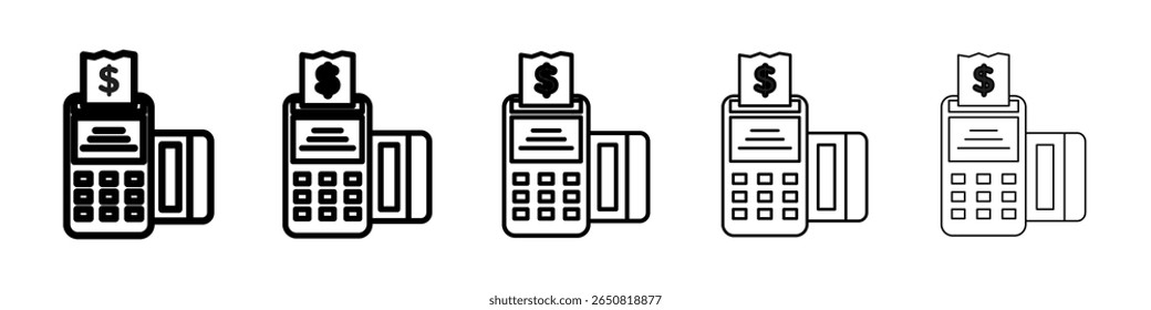 pos terminal icon isolated vector on white background set