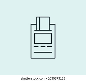 Pos terminal icon line isolated on clean background. Pos terminal icon concept drawing icon line in modern style. Vector illustration for your web site mobile logo app UI design.