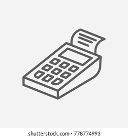 Pos terminal icon line symbol. Isolated vector illustration of cashless sign concept for your web site mobile app logo UI design.