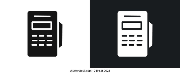 pos terminal icon linear graphics set vector in black