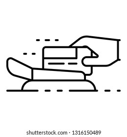 Pos terminal icon. Outline pos terminal vector icon for web design isolated on white background