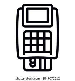 Pos terminal icon. Outline pos terminal vector icon for web design isolated on white background