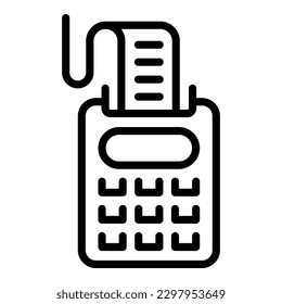 Pos terminal icon outline vector. Fund grow. Money interest