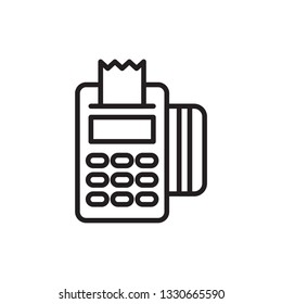 pos terminal icon. payment icon vector line style
