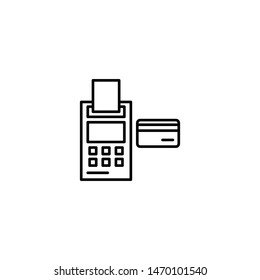 POS terminal icon. Payment vector icon with credit card and check. Trendy Flat style for graphic design, Web site, UI. EPS10. Vector illustration