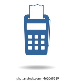 pos terminal icon. payments methods. Processing of mobile payment, Flat icon, One of set web icons. eps 10.