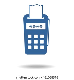 pos terminal icon. payments methods. Processing of mobile payment, Flat icon, One of set web icons. eps 10.