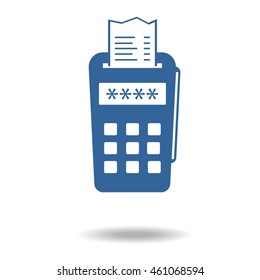pos terminal icon. payments methods. Processing of mobile payment, Flat icon, One of set web icons. eps 10.