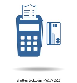 pos terminal icon. payments methods. Processing of mobile payment, Flat icon, One of set web icons. eps 10.