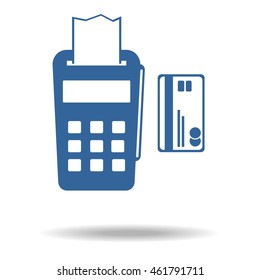 pos terminal icon. payments methods. Processing of mobile payment, Flat icon, One of set web icons. eps 10.