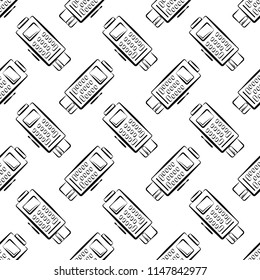 Pos Terminal Icon Seamless Pattern Vector Art Illustration