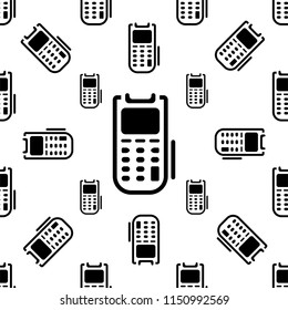 Pos Terminal Icon Seamless Pattern Vector Art Illustration