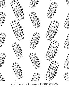 Pos Terminal Icon Seamless Pattern Vector Art Illustration