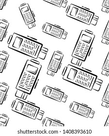 Pos Terminal Icon Seamless Pattern Vector Art Illustration