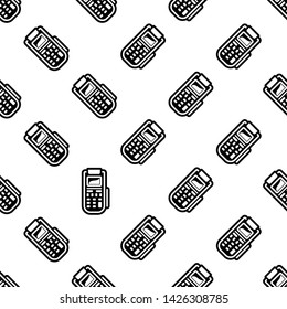 Pos Terminal Icon Seamless Pattern Vector Art Illustration