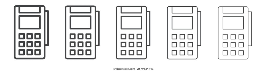 ícone do terminal do pos símbolo de coleção de ilustrações simples