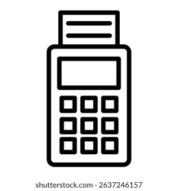 pos terminal icon Simple thin line stroke