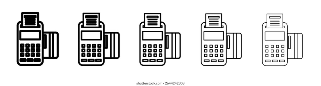 pos terminal icon thin outline logo mark set