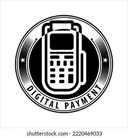 Pos Terminal Icon Vector Art Illustration