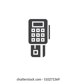 pos terminal icon vector, filled flat sign, solid pictogram isolated on white, logo illustration