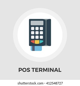 POS terminal icon vector. Flat icon isolated on the white background. Editable EPS file. Vector illustration.