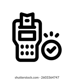 pos terminal line icon. Clean and minimalist vector icon for websites, mobile apps, presentations, and logos. Fully scalable and customizable for any project.