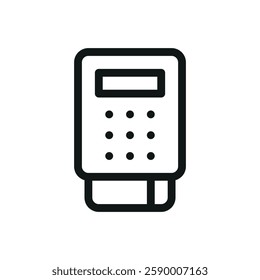 POS terminal line icon, credit card payment terminal vector symbol with editable stroke