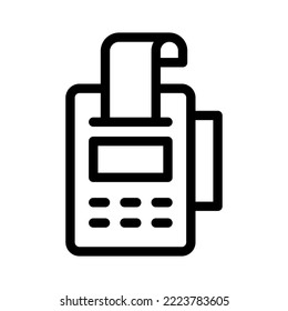 pos terminal line icon illustration vector graphic