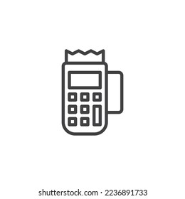 POS terminal line icon. linear style sign for mobile concept and web design. Payment machine outline vector icon. Symbol, logo illustration. Vector graphics
