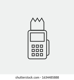 Pos terminal line vector icon