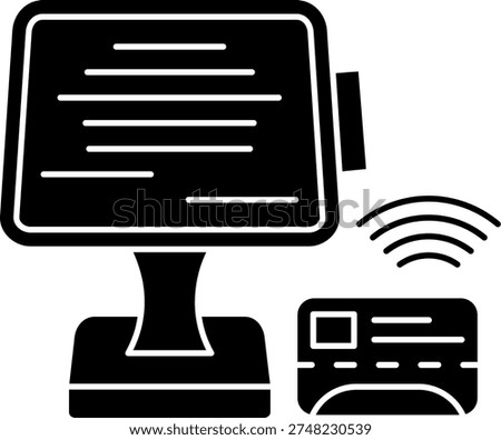 Pos terminal Line vector Icon Design