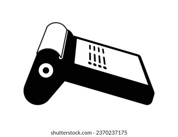 POS-Endgerät. Einfache Illustration auf Schwarz-Weiß.