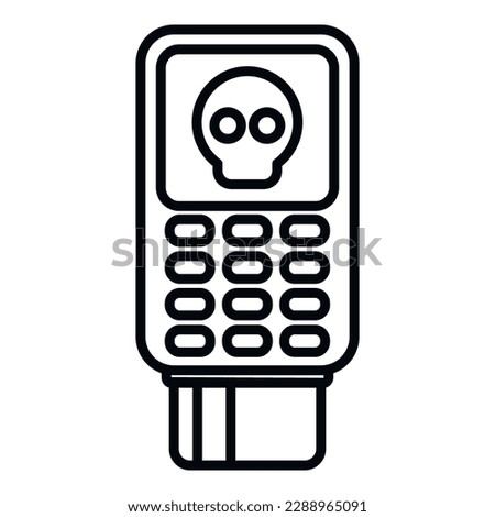 Pos terminal malware icon outline vector. Virus hacker. Computer online