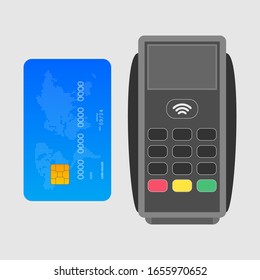 POS Terminal on a white background. Vector illustration.