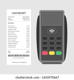 POS Terminal on a white background. Vector illustration.