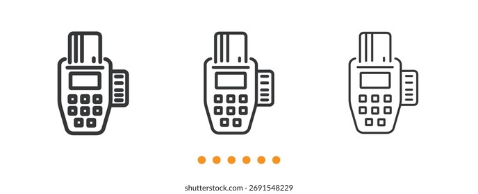 Icono de Pago de Terminal POS. Vector de icono de línea delgada