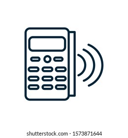 pos terminal payment internet of things line icon vector illustration