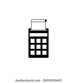 Pos Terminal Payment with Receipt flat vector icon. Simple solid symbol isolated on white background. Pos Terminal Payment with Receipt sign design template for web and mobile UI element