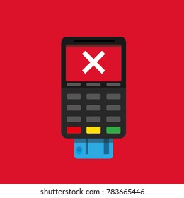 Pos terminal payment vector icon illustration flat design