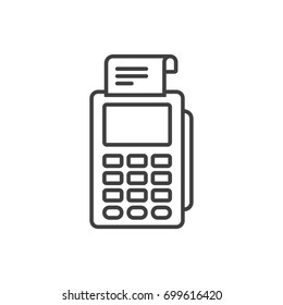 Pos Terminal Printing Receipt Line Icon.