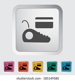 POS terminal. Single flat color icon. Vector illustration.