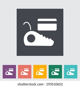POS terminal. Single flat color icon. Vector illustration.