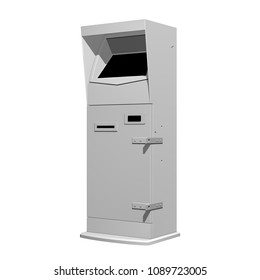 POS terminal for the street with touchscreen. Isolated on white background.