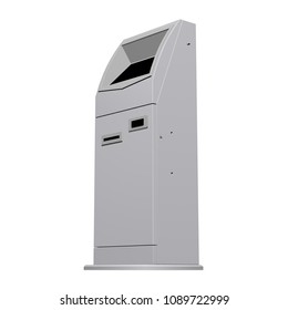 POS terminal with touchscreen. Isolated on white background.