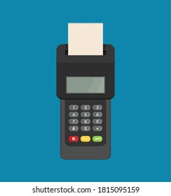 Pos terminal. Vector flat illustration