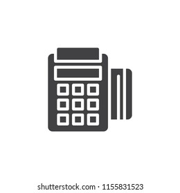 POS terminal vector icon. filled flat sign for mobile concept and web design. payment machine and credit card simple solid icon. Symbol, logo illustration. Pixel perfect vector graphics