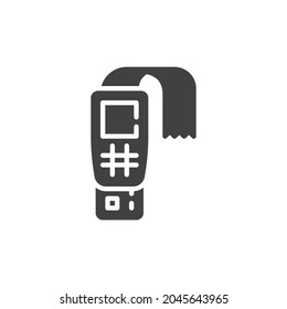 POS Terminal vector icon. filled flat sign for mobile concept and web design. Payment terminal glyph icon. Symbol, logo illustration. Vector graphics