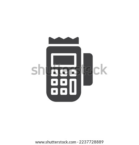 POS terminal vector icon. filled flat sign for mobile concept and web design. Payment machine glyph icon. Symbol, logo illustration. Vector graphics