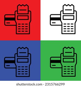 Pos Terminal Vector Icon, Lineal style, isolated on white Background.